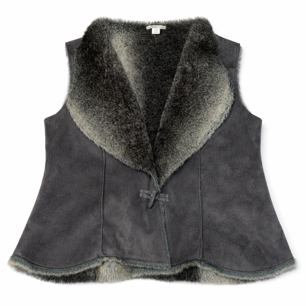 Coldwater Creek Faux Fur & Suede Vest Women’s Size M